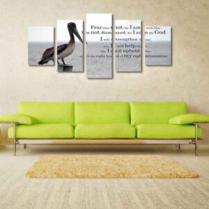 Isaiah 41:10 #4 Fear Not For I Am With You Always Bible Verse - Religion 5 Panel Canvas Art Wall Decor