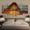 Islam Church Door - Religion 5 Panel Canvas Art Wall Decor