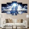 Islam White Light Flower - Religion 5 Panel Canvas Art Wall Decor