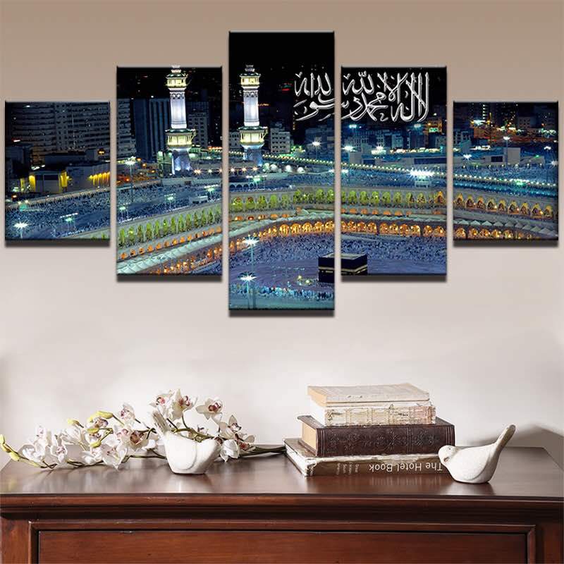 Islamic Mosque Castle - Religion 5 Panel Canvas Art Wall Decor Islamic Mosque Castle - Religion 5 Panel Canvas Art Wall Decor