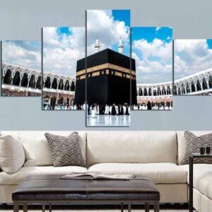 Islamic Muslim Kabba - Religion 5 Panel Canvas Art Wall Decor