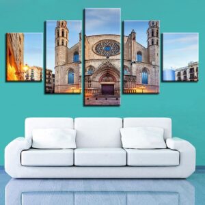 Islamic Muslim Mosque 2 - Nature 5 Panel Canvas Art Wall Decor