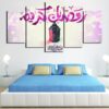 Islamic Muslim Pink - Religion 5 Panel Canvas Art Wall Decor