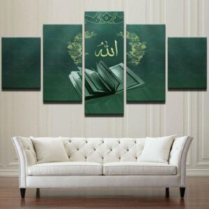 Islamic Quran Recitals - Religion 5 Panel Canvas Art Wall Decor
