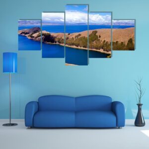 Island Of The Sun On Lake Titicaca In Bolivia - Nature 5 Panel Canvas Art Wall Decor
