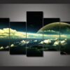 Islands And Clouds - Nature 5 Panel Canvas Art Wall Decor