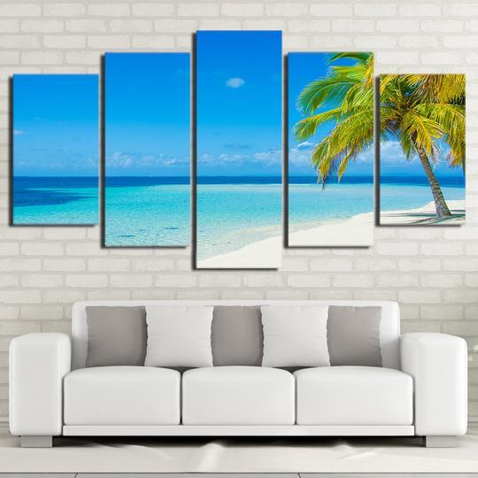 Isolated Tropical Beach - Space 5 Panel Canvas Art Wall Decor Isolated Tropical Beach - Space 5 Panel Canvas Art Wall Decor