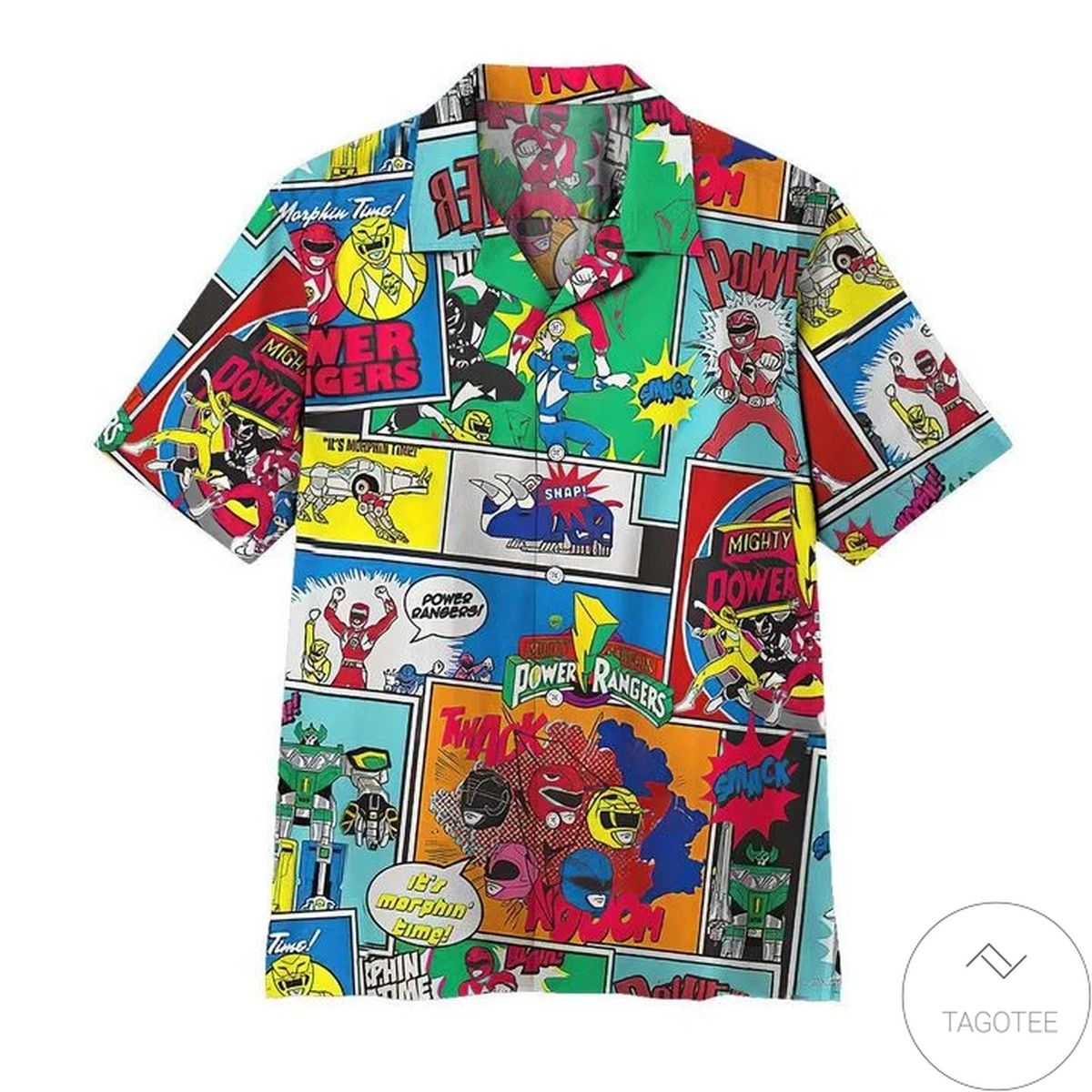 It Is Morphin Time Comic Hawaiian Shirt It Is Morphin Time Comic Hawaiian Shirt