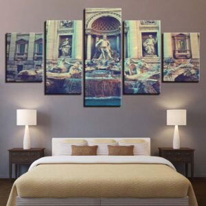 Italy Building 2 - Nature 5 Panel Canvas Art Wall Decor