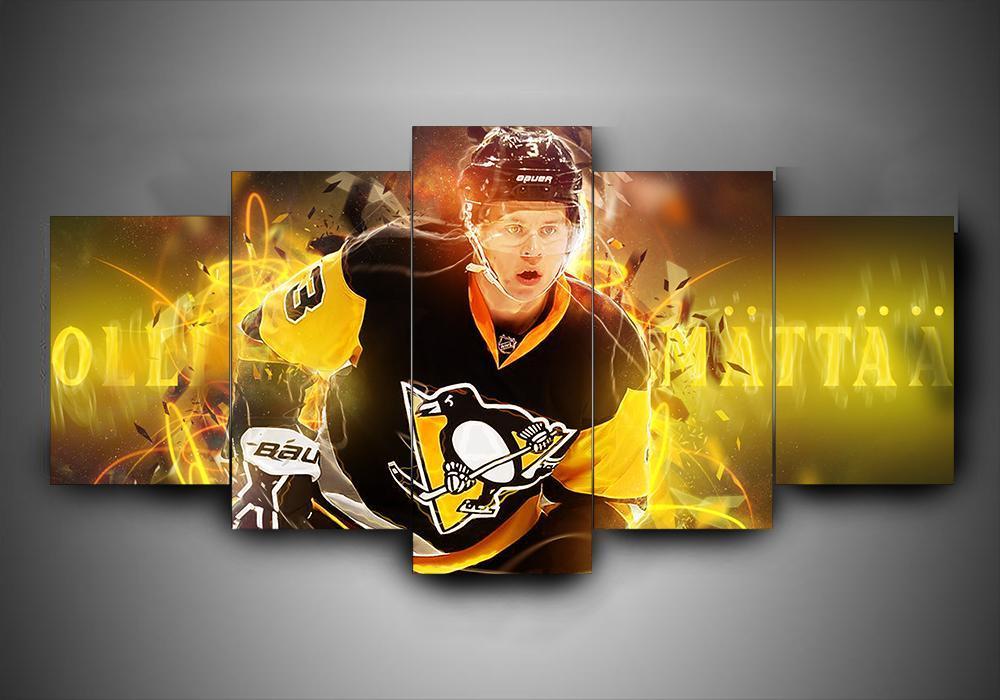 Ittsburgh Penguins - Olli M????Tt?? - Sport 5 Panel Canvas Art Wall Decor Ittsburgh Penguins - Olli M????Tt?? - Sport 5 Panel Canvas Art Wall Decor