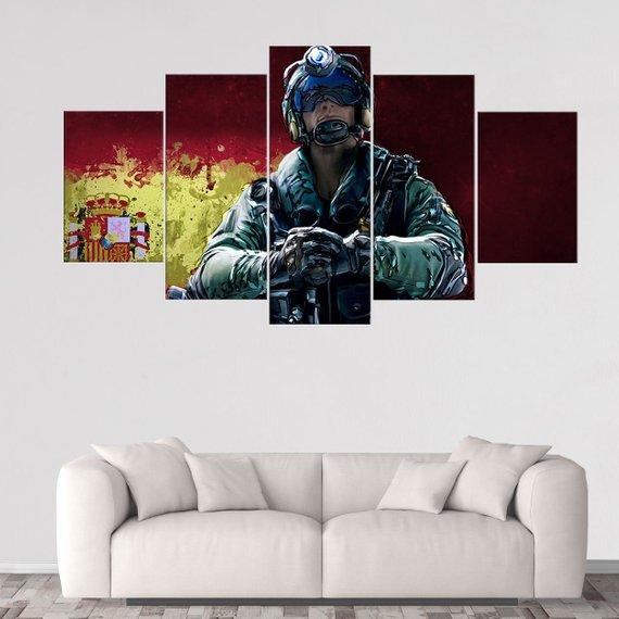 Jackal Rainbow Six Siege - Gaming 5 Panel Canvas Art Wall Decor Jackal Rainbow Six Siege - Gaming 5 Panel Canvas Art Wall Decor