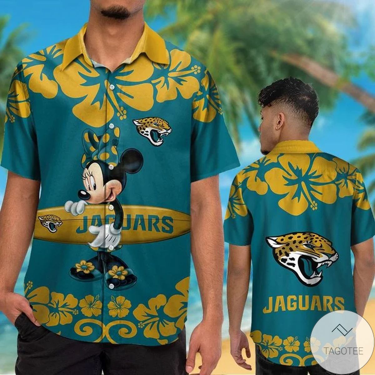 Jacksonville Jaguars & Minnie Mouse Hawaiian Shirt Jacksonville Jaguars & Minnie Mouse Hawaiian Shirt