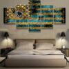 Jacksonville Jaguars Usa Flag - Abstract 5 Panel Canvas Art Wall Decor