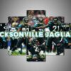 Jacksonville Jaguars - Team 1 - Sport 5 Panel Canvas Art Wall Decor