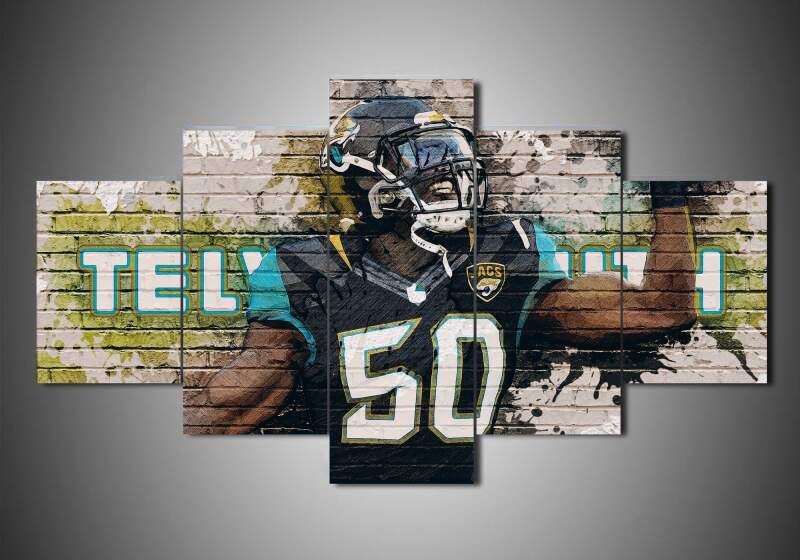 Jacksonville Jaguars - Telvin Smith - Sport 5 Panel Canvas Art Wall Decor Jacksonville Jaguars - Telvin Smith - Sport 5 Panel Canvas Art Wall Decor