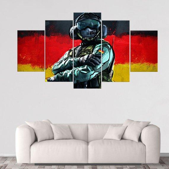 Jager Rainbow Six Siege - Gaming 5 Panel Canvas Art Wall Decor Jager Rainbow Six Siege - Gaming 5 Panel Canvas Art Wall Decor