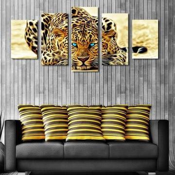 Jaguar - Animal 5 Panel Canvas Art Wall Decor Jaguar - Animal 5 Panel Canvas Art Wall Decor