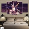 James VS Jordan Basketball Star Celebrity - 5 Panel Canvas Art Wall Decor
