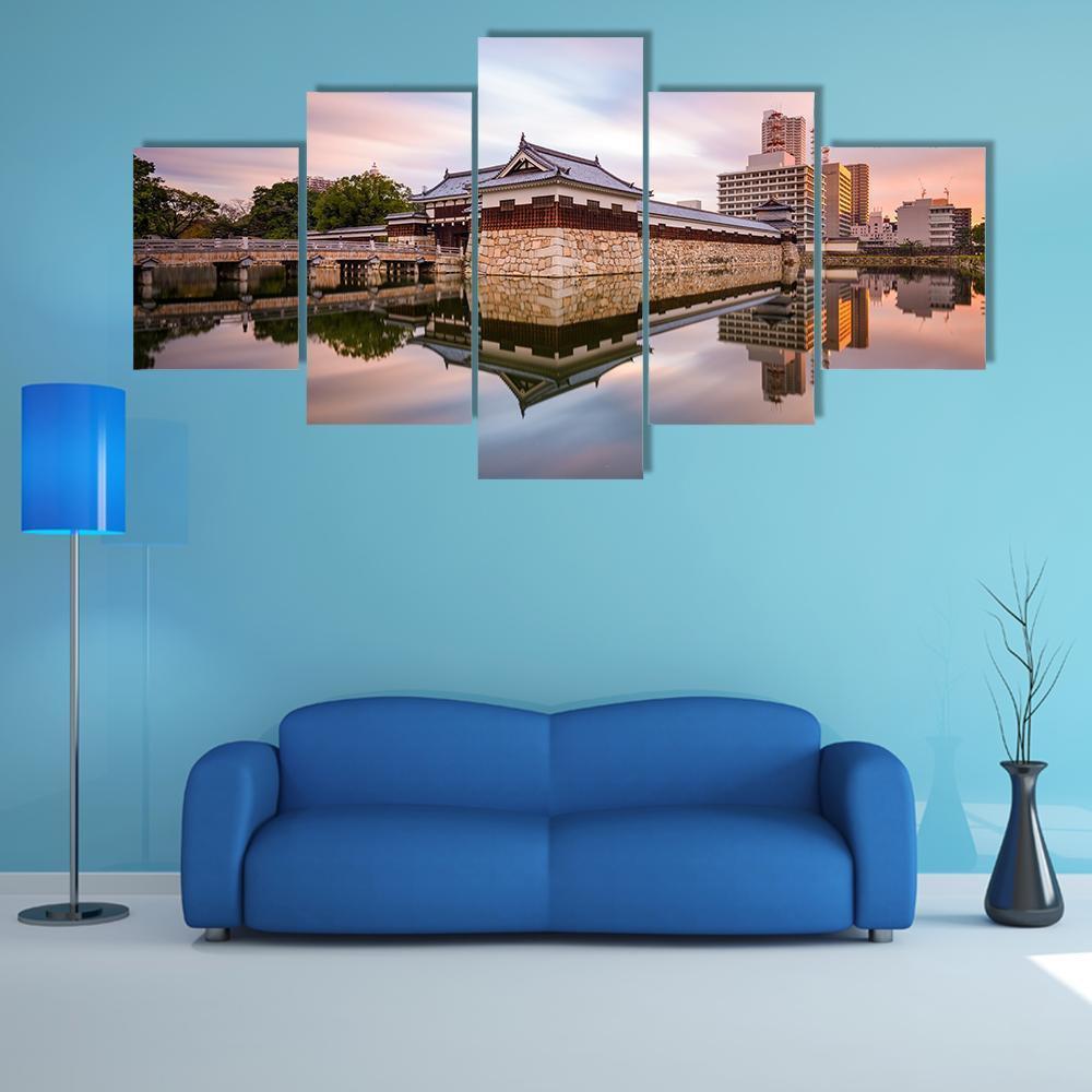 Japan At The Castle Moat - Nature 5 Panel Canvas Art Wall Decor Japan At The Castle Moat - Nature 5 Panel Canvas Art Wall Decor