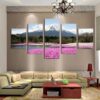 Japan’S Mount Fuji - Nature 5 Panel Canvas Art Wall Decor