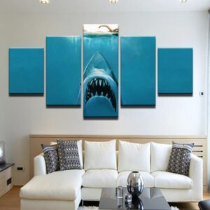 Jaws - Animal 5 Panel Canvas Art Wall Decor