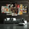 Jean Michel Basquiat Abstract - 5 Panel Canvas Art Wall Decor