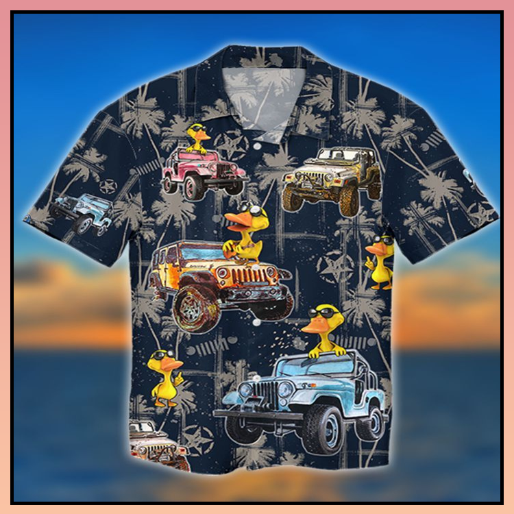 Jeep Tropical Navy Duck Hawaiian Shirt Jeep Tropical Navy Duck Hawaiian Shirt