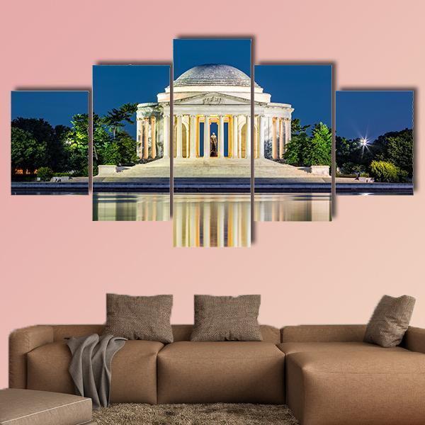 Jefferson Memorial In Washington Dc - Nature 5 Panel Canvas Art Wall Decor Jefferson Memorial In Washington Dc - Nature 5 Panel Canvas Art Wall Decor