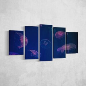 Jellyfish - Abstract 5 Panel Canvas Art Wall Decor