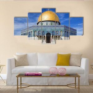Jerusalem Blue Sky - Religion 5 Panel Canvas Art Wall Decor