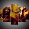Jesus 10 - Religion 5 Panel Canvas Art Wall Decor