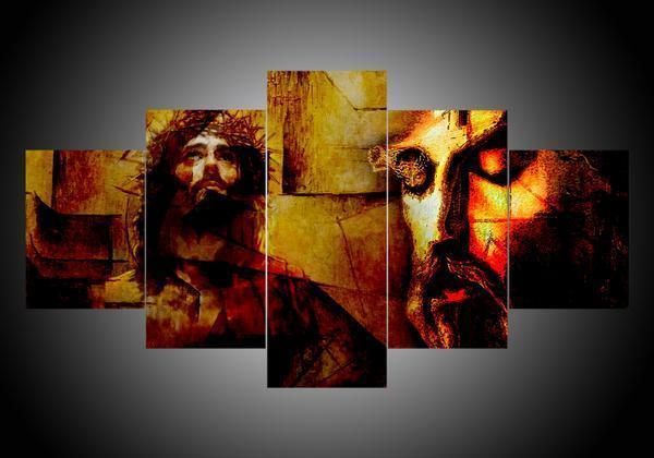 Jesus 10 - Religion 5 Panel Canvas Art Wall Decor Jesus 10 - Religion 5 Panel Canvas Art Wall Decor