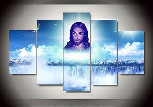 Jesus 6 - Religion 5 Panel Canvas Art Wall Decor Jesus 6 - Religion 5 Panel Canvas Art Wall Decor