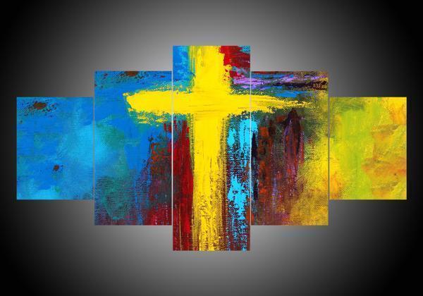 Jesus 9 - Religion 5 Panel Canvas Art Wall Decor Jesus 9 - Religion 5 Panel Canvas Art Wall Decor
