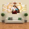 Jesus Christ And Angels - Religion 5 Panel Canvas Art Wall Decor