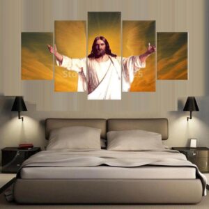 Jesus Christ Christian - Religion 5 Panel Canvas Art Wall Decor