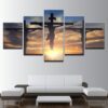 Jesus Christ Cross God’Divine Light - Religion 5 Panel Canvas Art Wall Decor