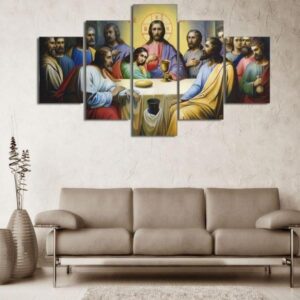 Jesus Christ People Of God - Religion 5 Panel Canvas Art Wall Decor