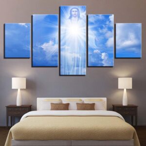 Jesus Christmas Christ Lord - Religion 5 Panel Canvas Art Wall Decor