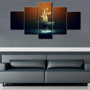 Jesus Cross - Abstract 5 Panel Canvas Art Wall Decor