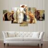 Jesus Curando Los Enfermos - Religion 5 Panel Canvas Art Wall Decor
