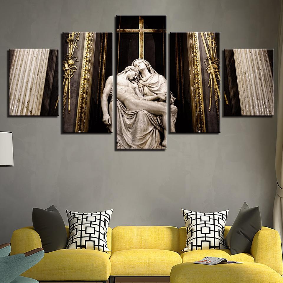 Jesus Full 1 - Religion 5 Panel Canvas Art Wall Decor Jesus Full 1 - Religion 5 Panel Canvas Art Wall Decor