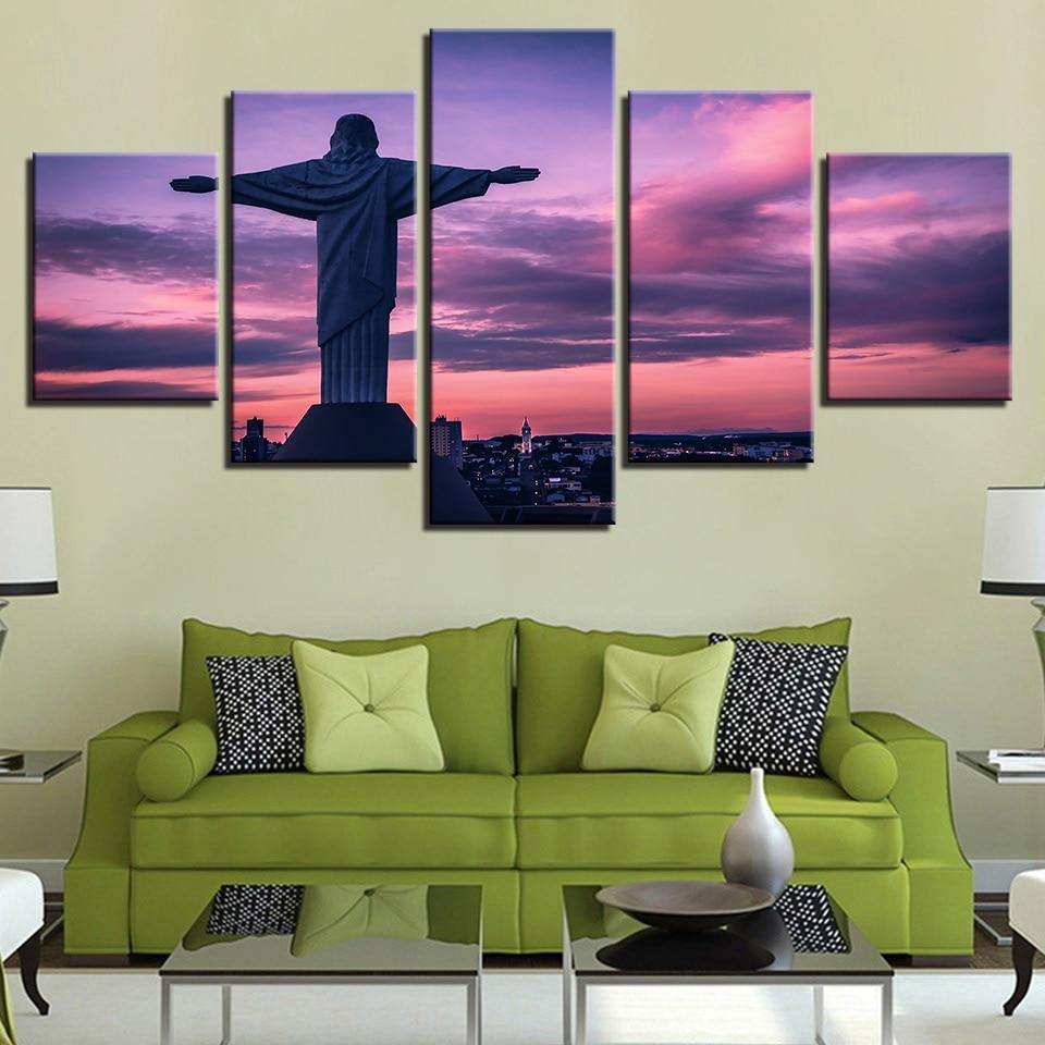 Jesus Full 3 - Religion 5 Panel Canvas Art Wall Decor Jesus Full 3 - Religion 5 Panel Canvas Art Wall Decor