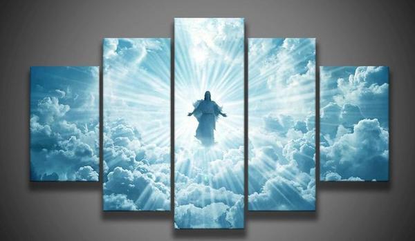 Jesus Is Coming - Nature 5 Panel Canvas Art Wall Decor Jesus Is Coming - Nature 5 Panel Canvas Art Wall Decor