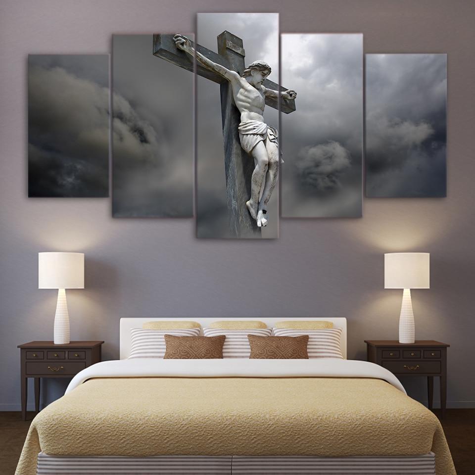 Jesus Judgment on Cross - Religion 5 Panel Canvas Art Wall Decor Jesus Judgment on Cross - Religion 5 Panel Canvas Art Wall Decor
