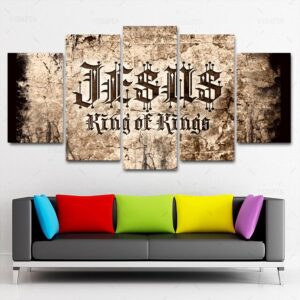 Jesus King Of Kings - Religion 5 Panel Canvas Art Wall Decor