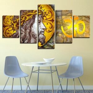 Jesus Meditation - Religion 5 Panel Canvas Art Wall Decor