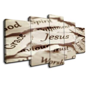 Jesus Name The Highest - Abstract 5 Panel Canvas Art Wall Decor