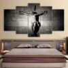 Jesus On Cross - 5 Panel Canvas Art Wall Decor
