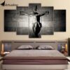 Jesus Statue - Religion 5 Panel Canvas Art Wall Decor
